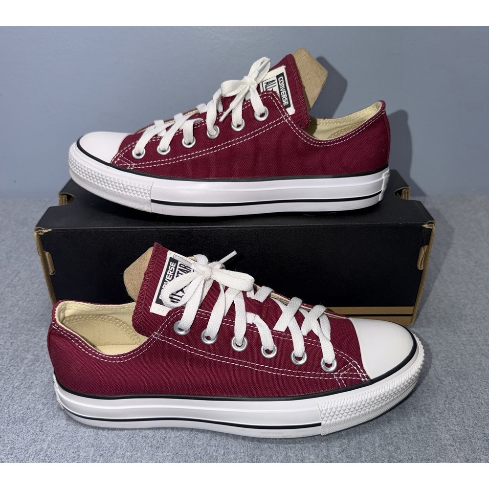 Converse Shoes Womens 8 M 6 Maroon Chuck Taylor All Star Canvas Low Top Sneakers